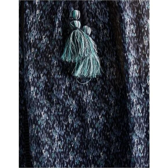 JOIE Dracha Printed Blue Long Sleeve Cotton Blouse Size Small - Picture 6 of 16